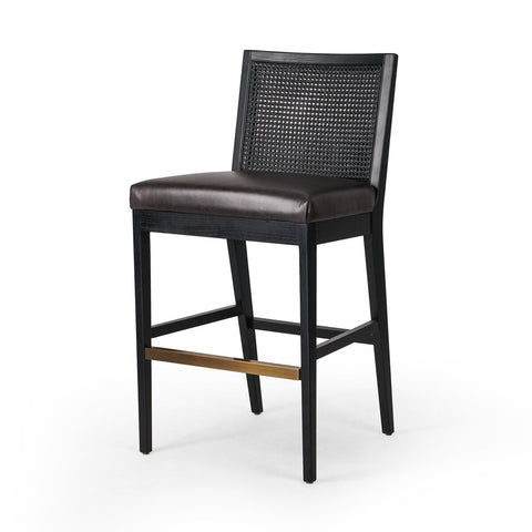 Antonia Cane Armless Bar Chair, Brushed Ebony/Sonoma Black