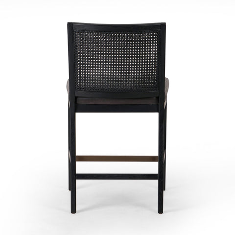 Antonia Cane Armless Counter Chair, Brushed Ebony/Sonoma Black