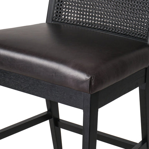 Antonia Cane Armless Counter Chair, Brushed Ebony/Sonoma Black