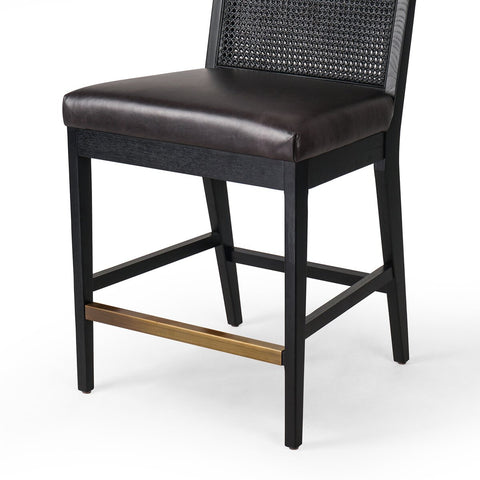 Antonia Cane Armless Counter Chair, Brushed Ebony/Sonoma Black