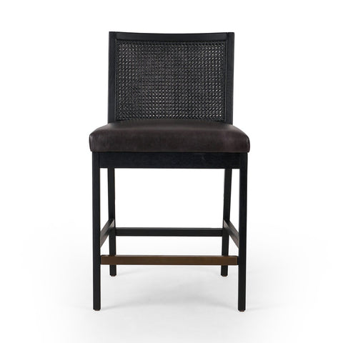 Antonia Cane Armless Counter Chair, Brushed Ebony/Sonoma Black