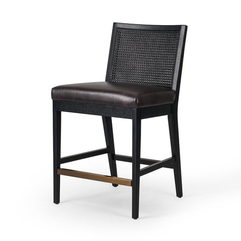 Antonia Cane Armless Counter Chair, Brushed Ebony/Sonoma Black