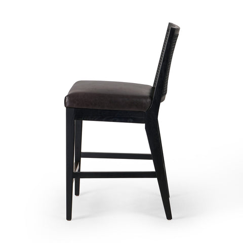 Antonia Cane Armless Counter Chair, Brushed Ebony/Sonoma Black