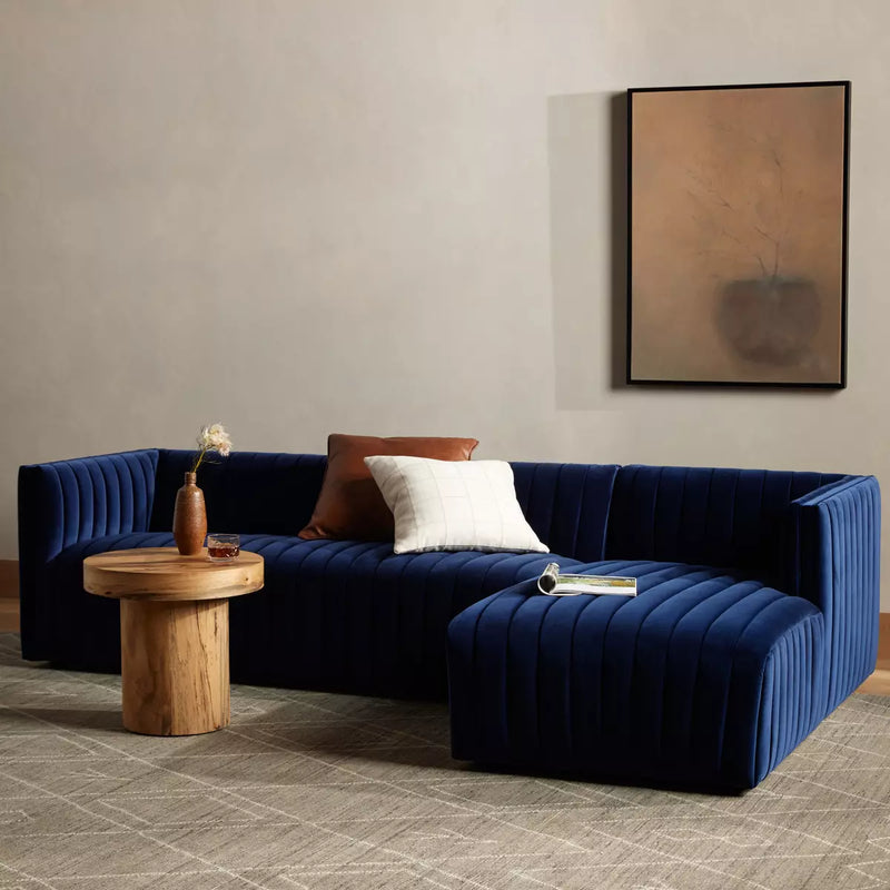 Augustine 2 Pc 105" Sectional Sofa - Navy