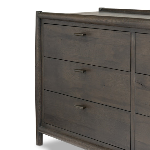 Glenview 6 Drawer Dresser - Cracked Smoked Black Veneer