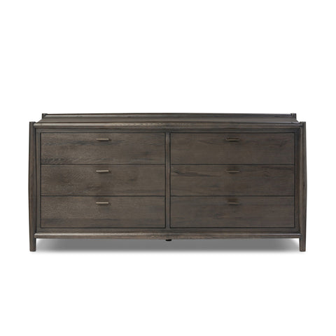 Glenview 6 Drawer Dresser - Cracked Smoked Black Veneer