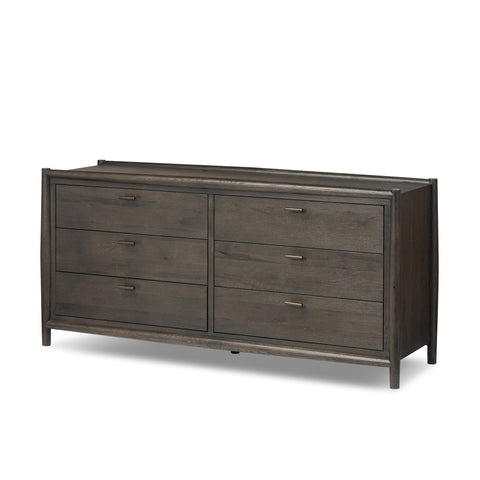 Glenview 6 Drawer Dresser - Cracked Smoked Black Veneer