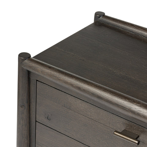 Glenview Nightstand - Cracked Smoked Black Veneer