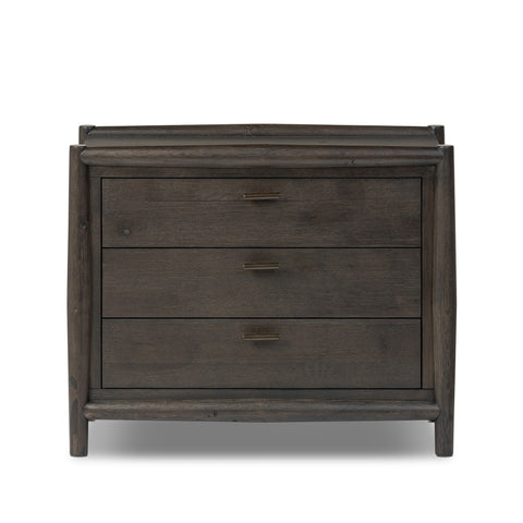 Glenview Nightstand - Cracked Smoked Black Veneer