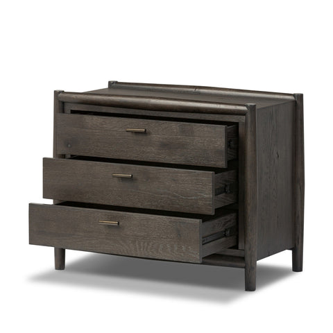 Glenview Nightstand - Cracked Smoked Black Veneer