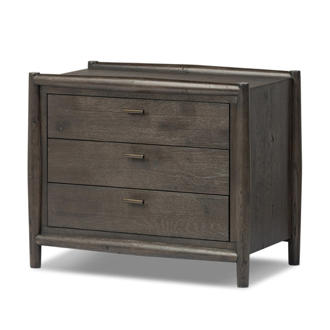 Glenview Nightstand - Cracked Smoked Black Veneer