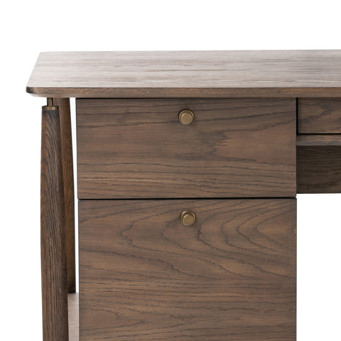 Markia Executive Desk - Aged Oak Veneer