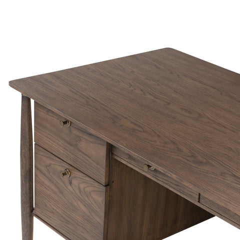 Markia Executive Desk - Aged Oak Veneer