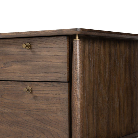 Markia Executive Desk - Aged Oak Veneer