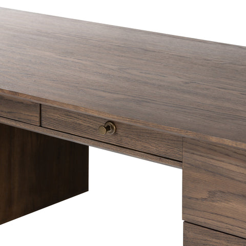 Markia Executive Desk - Aged Oak Veneer