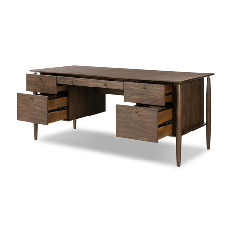 Markia Executive Desk - Aged Oak Veneer