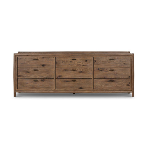 Glenview 9 Drawer Dresser - Weathered Oak Veneer