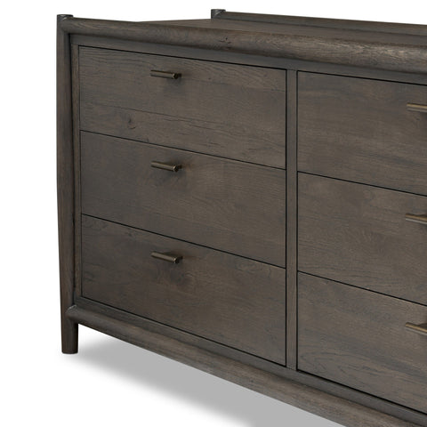 Glenview 9 Drawer Dresser - Cracked Smoked Black Veneer