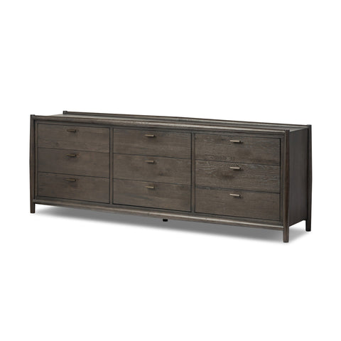 Glenview 9 Drawer Dresser - Cracked Smoked Black Veneer