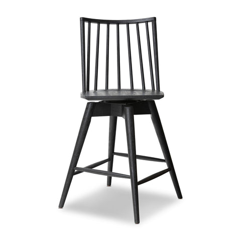 Lewis Windsor Swivel Counter Stool, Black Oak