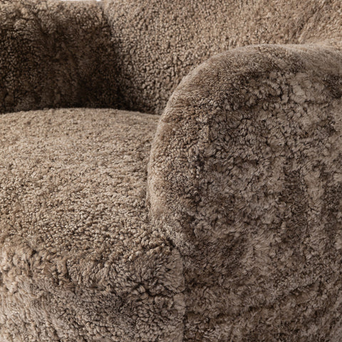 Julius Swivel Chair - Taupe Shearling