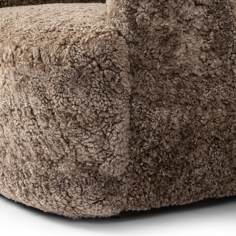 Julius Swivel Chair - Taupe Shearling