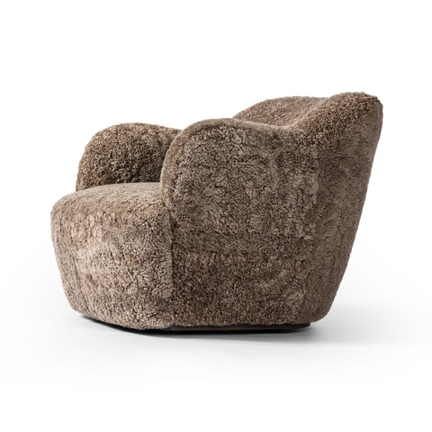 Julius Swivel Chair - Taupe Shearling