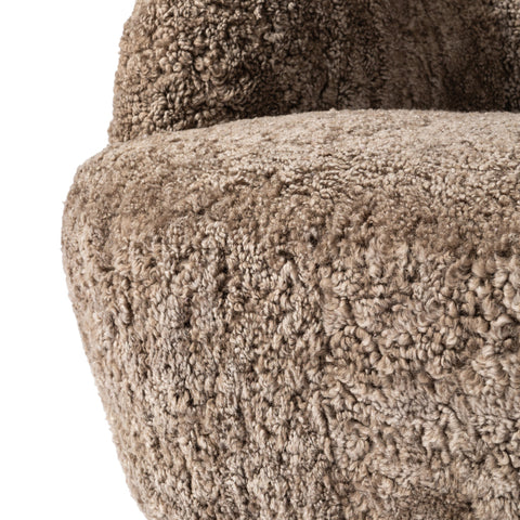 Julius Swivel Chair - Taupe Shearling