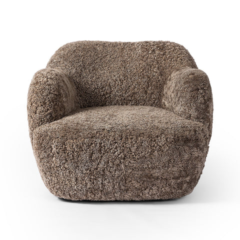 Julius Swivel Chair - Taupe Shearling