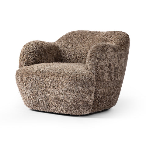 Julius Swivel Chair - Taupe Shearling