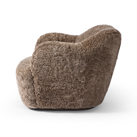 Julius Swivel Chair - Taupe Shearling