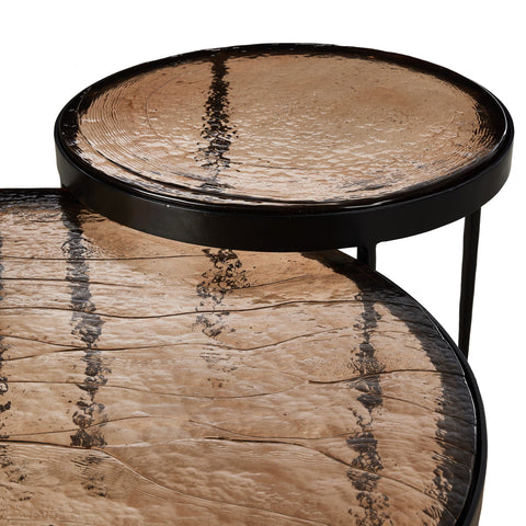 Yoko Nesting Tables - Smoked Brown Glass