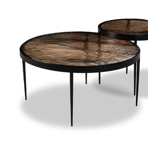 Yoko Nesting Tables - Smoked Brown Glass