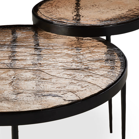 Yoko Nesting Tables - Smoked Brown Glass