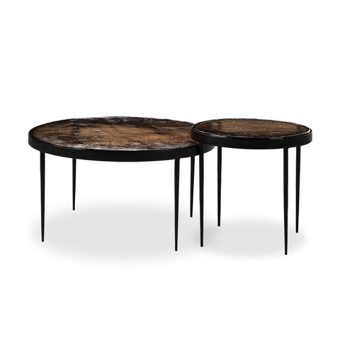 Yoko Nesting Tables - Smoked Brown Glass