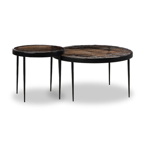 Yoko Nesting Tables - Smoked Brown Glass