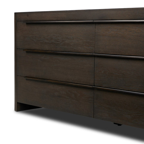 Bruce 6 Drawer Dresser - Espresso Oak Veneer