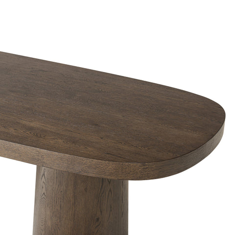 Valen Dining Table - Rustic Brown Oak Veneer