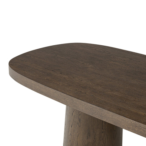 Valen Dining Table - Rustic Brown Oak Veneer