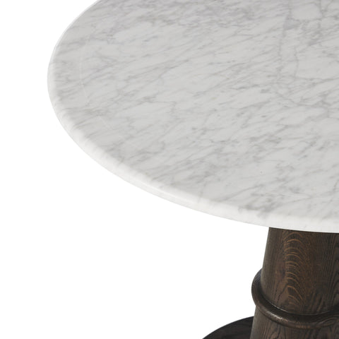 Goetz Bistro Table - Honed White Marble