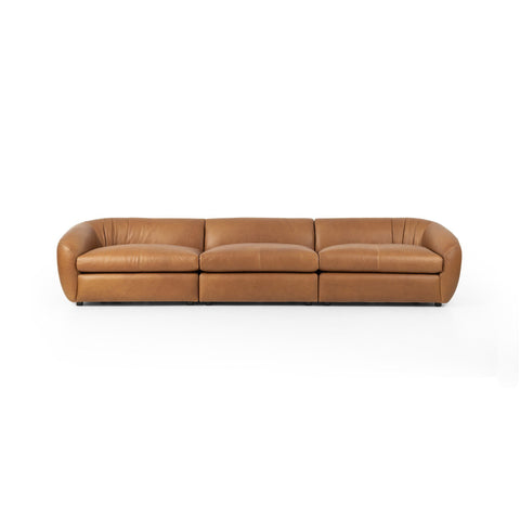 Saldana 3Pc Sectional Sofa - Lorento Cognac