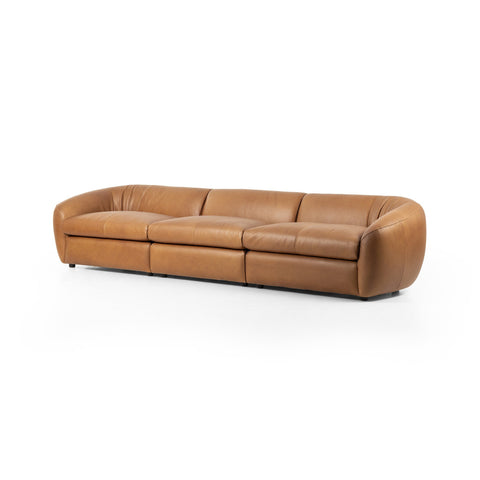 Saldana 3Pc Sectional Sofa - Lorento Cognac