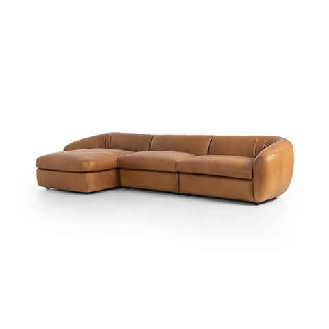 Saldana 3 Piece Sectional W/Chaise - Lorento Cognac