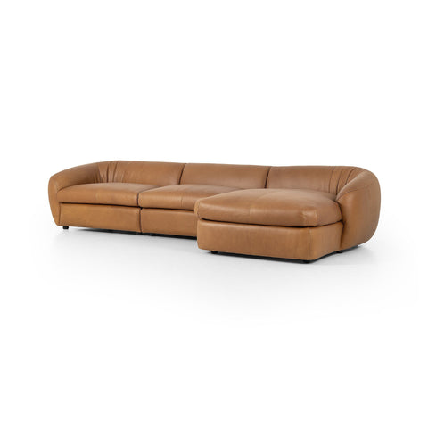 Saldana 3 Piece Sectional W/Chaise - Lorento Cognac