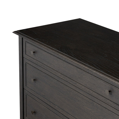 Four Hands Maggie 6 Drawer Dresser, Smoked Black Oak Veneer Four Hands Maggie 6 Drawer Dresser, Smoked Black Oak Veneer