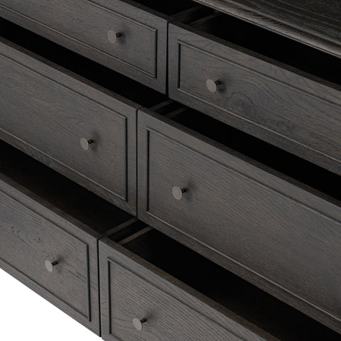 Maggie 6 Drawer Dresser - Smoked Black Oak Veneer