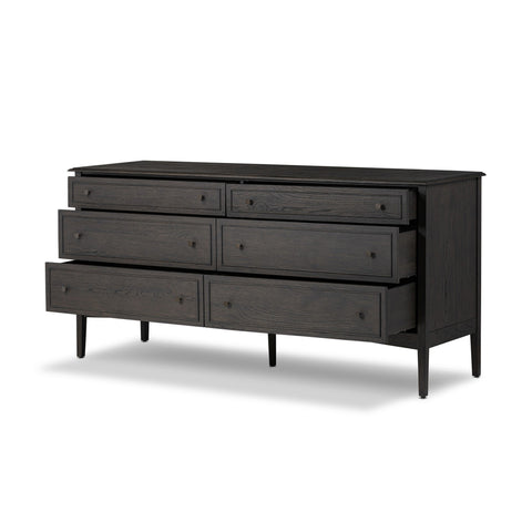 Maggie 6 Drawer Dresser - Smoked Black Oak Veneer