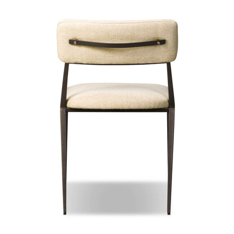 Somerson Dining Chair - Woven Thames Cream, Iron, Modern, Hospitality Rated