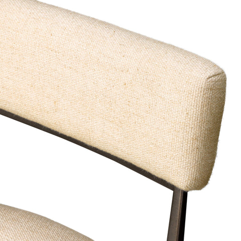Somerson Dining Chair - Woven Thames Cream, Iron, Modern, Hospitality Rated