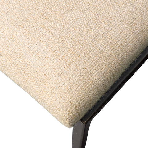 Somerson Dining Chair - Woven Thames Cream, Iron, Modern, Hospitality Rated